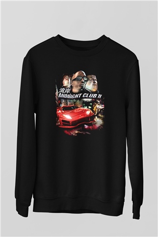 Midnight Club Siyah Unisex Sweatshirt