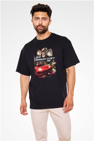 Midnight Club Siyah Oversize Tişört Oversize T-shirt