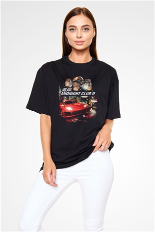 Midnight Club Siyah Oversize Tişört Oversize T-shirt