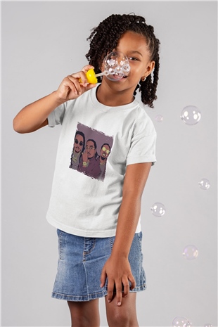Migos Baskılı Unisex Beyaz Çocuk Tişört