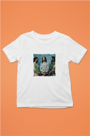 Migos Baskılı Unisex Beyaz Çocuk Tişört