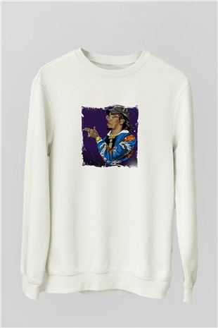 Migos Baskılı Unisex Beyaz Sweatshirt