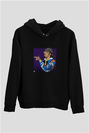 Migos Baskılı Unisex Siyah Hoodie