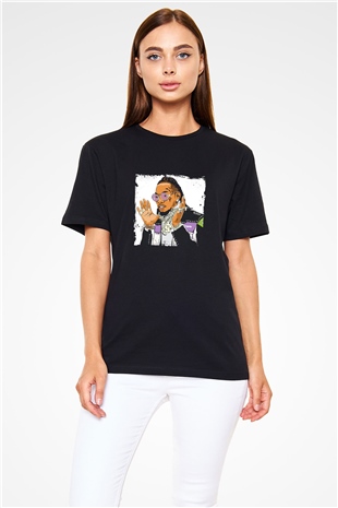 Migos Baskılı Unisex Siyah Tişört