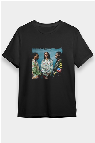 Migos Baskılı Unisex Siyah Tişört