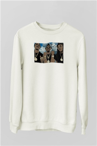 Migos Beyaz Unisex Sweatshirt