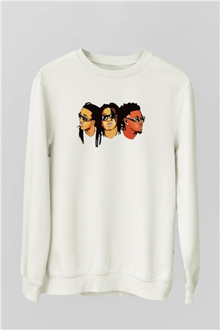 Migos Beyaz Unisex Sweatshirt