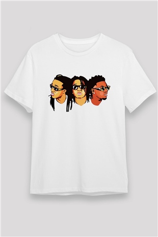 Migos Beyaz Unisex Tişört T-Shirt - TişörtFabrikası