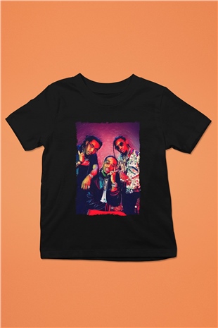 Migos Siyah Unisex Çocuk Tişört