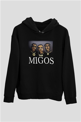Migos Siyah Unisex Hoodie