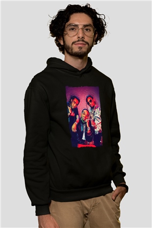 Migos Siyah Unisex Kapüşonlu Sweatshirt