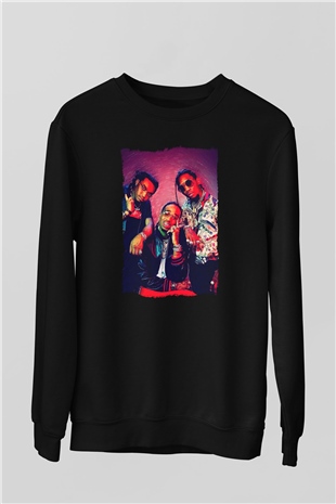 Migos Siyah Unisex Sweatshirt