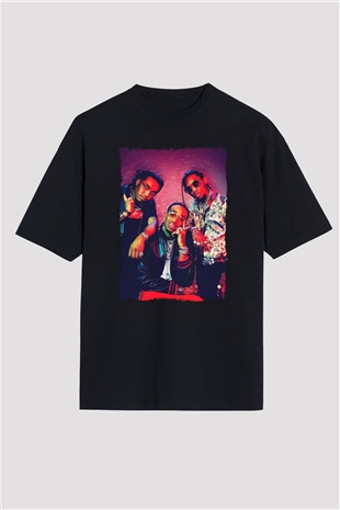 Migos Siyah Oversize Tişört Oversize T-shirt - TişörtFabrikası