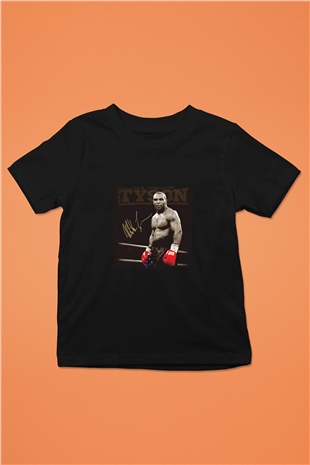 Mike Tyson Baskılı Unisex Siyah Çocuk Tişört