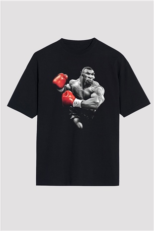 Mike Tyson Siyah Unisex Oversize Tişört T-Shirt