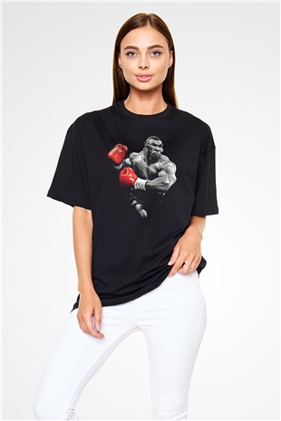 Mike Tyson Siyah Unisex Oversize Tişört T-Shirt