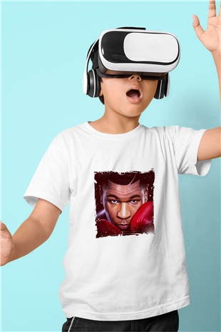 Mike Tyson Unisex Baskılı Beyaz Çocuk Tişört