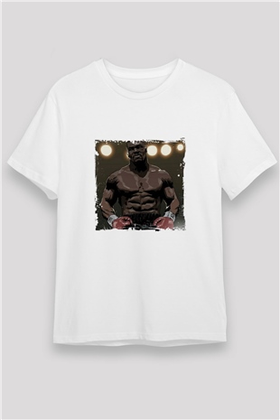 Mike Tyson Unisex Baskılı Beyaz Tişört