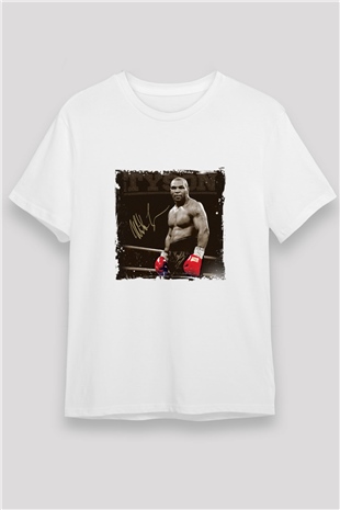 Mike Tyson Unisex Baskılı Beyaz Tişört