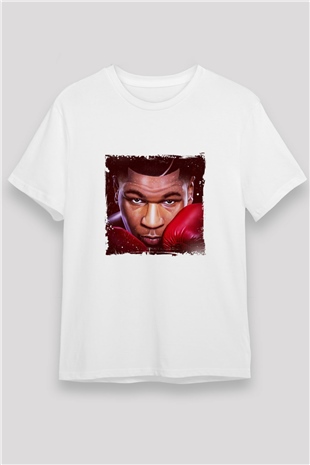 Mike Tyson Unisex Baskılı Beyaz Tişört