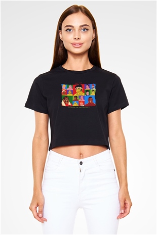 Mike Tysons Punch-Out! Siyah   Crop Top Tişört