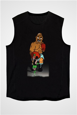 Mike Tysons Punch-Out! Siyah Unisex  Kolsuz Tişört
