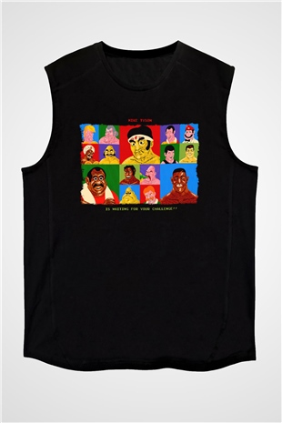 Mike Tysons Punch-Out! Siyah Unisex  Kolsuz Tişört