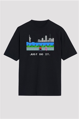 Mike Tysons Punch-Out! Siyah Oversize Tişört