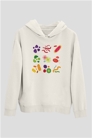 Mikrobiyolog Beyaz Unisex Hoodie