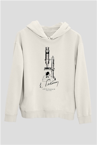 Mikrobiyolog Beyaz Unisex Kapüşonlu Sweatshirt