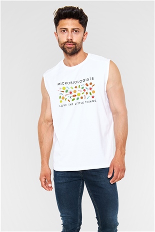 Mikrobiyolog Beyaz Unisex Kolsuz Tişört
