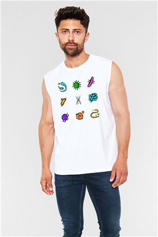 Mikrobiyolog Beyaz Unisex Kolsuz Tişört