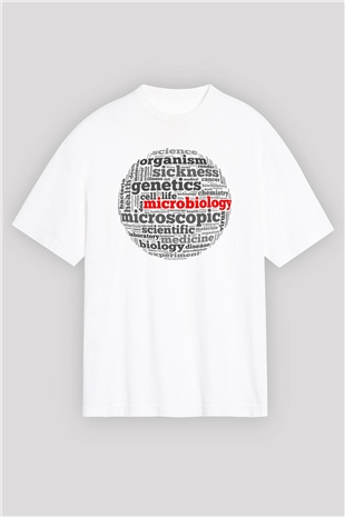 Mikrobiyolog Beyaz Unisex Oversize Tişört T-Shirt
