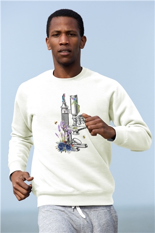Mikrobiyolog Beyaz Unisex Sweatshirt