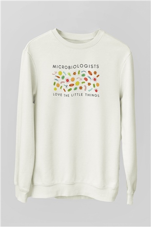 Mikrobiyolog Beyaz Unisex Sweatshirt