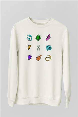 Mikrobiyolog Beyaz Unisex Sweatshirt