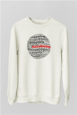 Mikrobiyolog Beyaz Unisex Sweatshirt