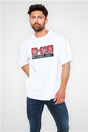 Mikrobiyolog Beyaz Oversize Tişört Oversize T-shirt - TişörtFabrikası