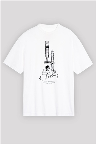 Mikrobiyolog Beyaz Oversize Tişört Oversize T-shirt - TişörtFabrikası