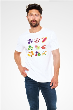 Mikrobiyolog Beyaz Unisex Tişört T-Shirt - TişörtFabrikası