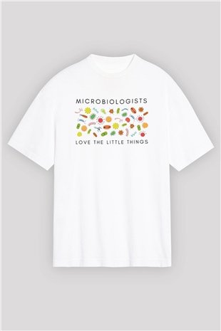 Mikrobiyolog Beyaz Oversize Tişört Oversize T-shirt - TişörtFabrikası