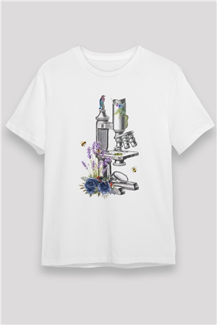 Mikrobiyolog Beyaz Unisex Tişört T-Shirt - TişörtFabrikası