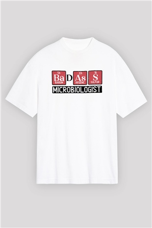 Mikrobiyolog Beyaz Oversize Tişört Oversize T-shirt - TişörtFabrikası