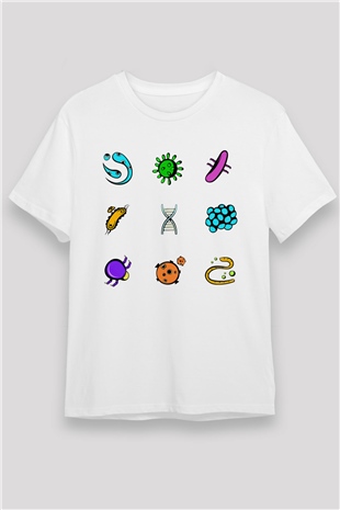 Mikrobiyolog Beyaz Unisex Tişört T-Shirt - TişörtFabrikası