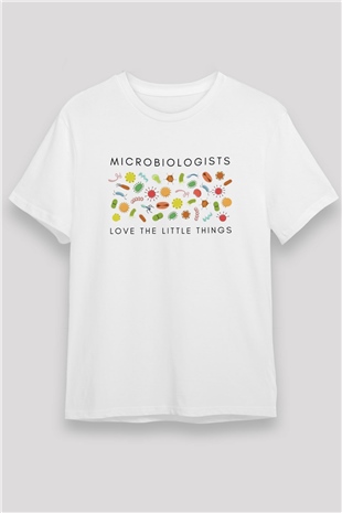 Mikrobiyolog Beyaz Unisex Tişört T-Shirt - TişörtFabrikası