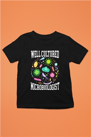 Mikrobiyolog Siyah Unisex Çocuk Tişört