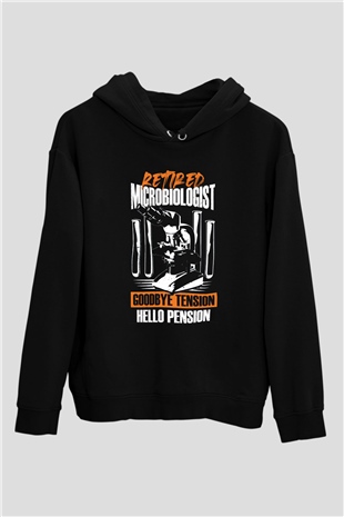 Mikrobiyolog Siyah Unisex Kapüşonlu Sweatshirt