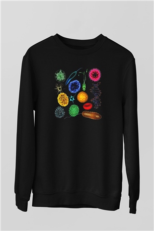 Mikrobiyolog Siyah Unisex Sweatshirt