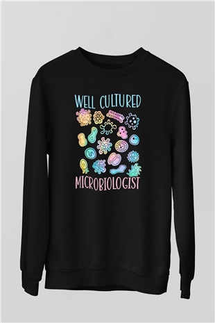 Mikrobiyolog Siyah Unisex Sweatshirt