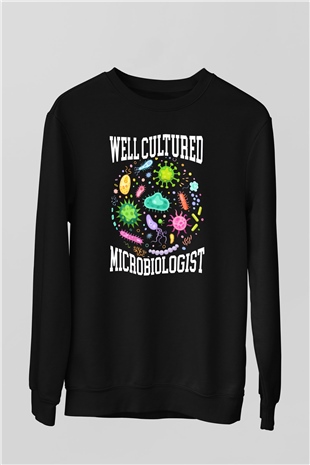 Mikrobiyolog Siyah Unisex Sweatshirt